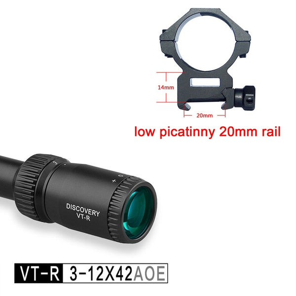 New Discovery Optics VT-R 3-12X42 AOE Hunting Riflescope With Red/Green Mil Dot Reticle Airsoft Scope