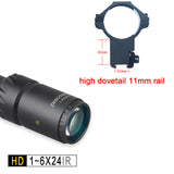 Discovery HD 1-6X24 IR Long Eye Relief Hunting Riflescope Tactical optical sight Illuminated R&G Rifle Scope fit 30-06 308 AR15