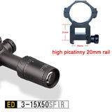 Discovery ED 3-15x50 SFIR tactical Optics Hunting Riflescope extremely low chromatic dispersion First Focal Plane Rifle Scope