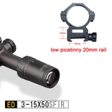 Discovery ED 3-15x50 SFIR tactical Optics Hunting Riflescope extremely low chromatic dispersion First Focal Plane Rifle Scope