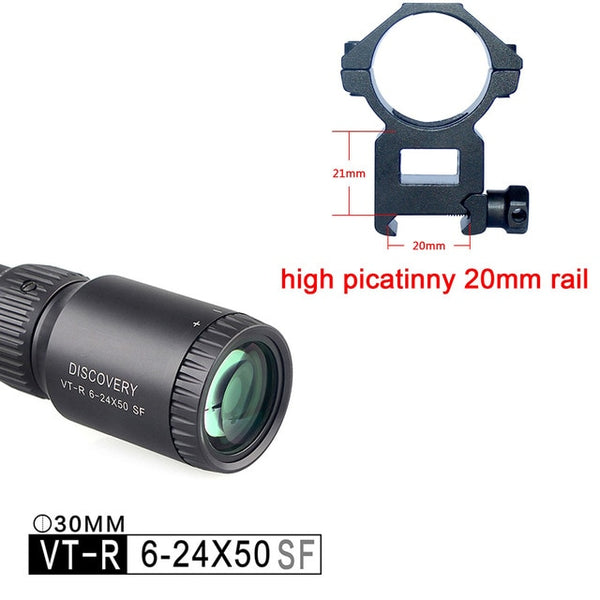 Discovery Optics VT-R 6-24X44 SF 30mm Tube Diameter Tactical Rifle Scope MIL-DOT Reticle Long Range Tactical Target Sight