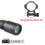 Discovery Optics VT-R 6-24X44 SF 30mm Tube Diameter Tactical Rifle Scope MIL-DOT Reticle Long Range Tactical Target Sight