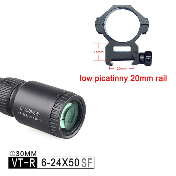 Discovery Optics VT-R 6-24X44 SF 30mm Tube Diameter Tactical Rifle Scope MIL-DOT Reticle Long Range Tactical Target Sight