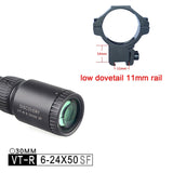 Discovery Optics VT-R 6-24X44 SF 30mm Tube Diameter Tactical Rifle Scope MIL-DOT Reticle Long Range Tactical Target Sight