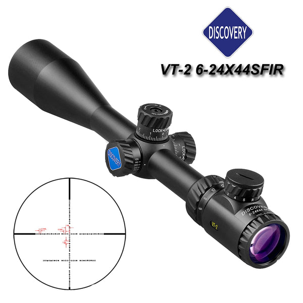 DISCOVERY VT-2 6-24x44 SFIR side focus illumination mil dot reticle air riflescope