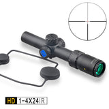 DISCOVERY tactical Hunting Riflescope HD 1-4X24 IR Long eye relief Illuminated R&G Telescopic Sight Scope fit 30-06 308 AR15 M4