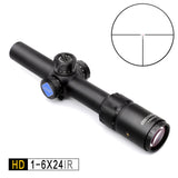 Discovery HD 1-6X24 IR Long Eye Relief Hunting Riflescope Tactical optical sight Illuminated R&G Rifle Scope fit 30-06 308 AR15